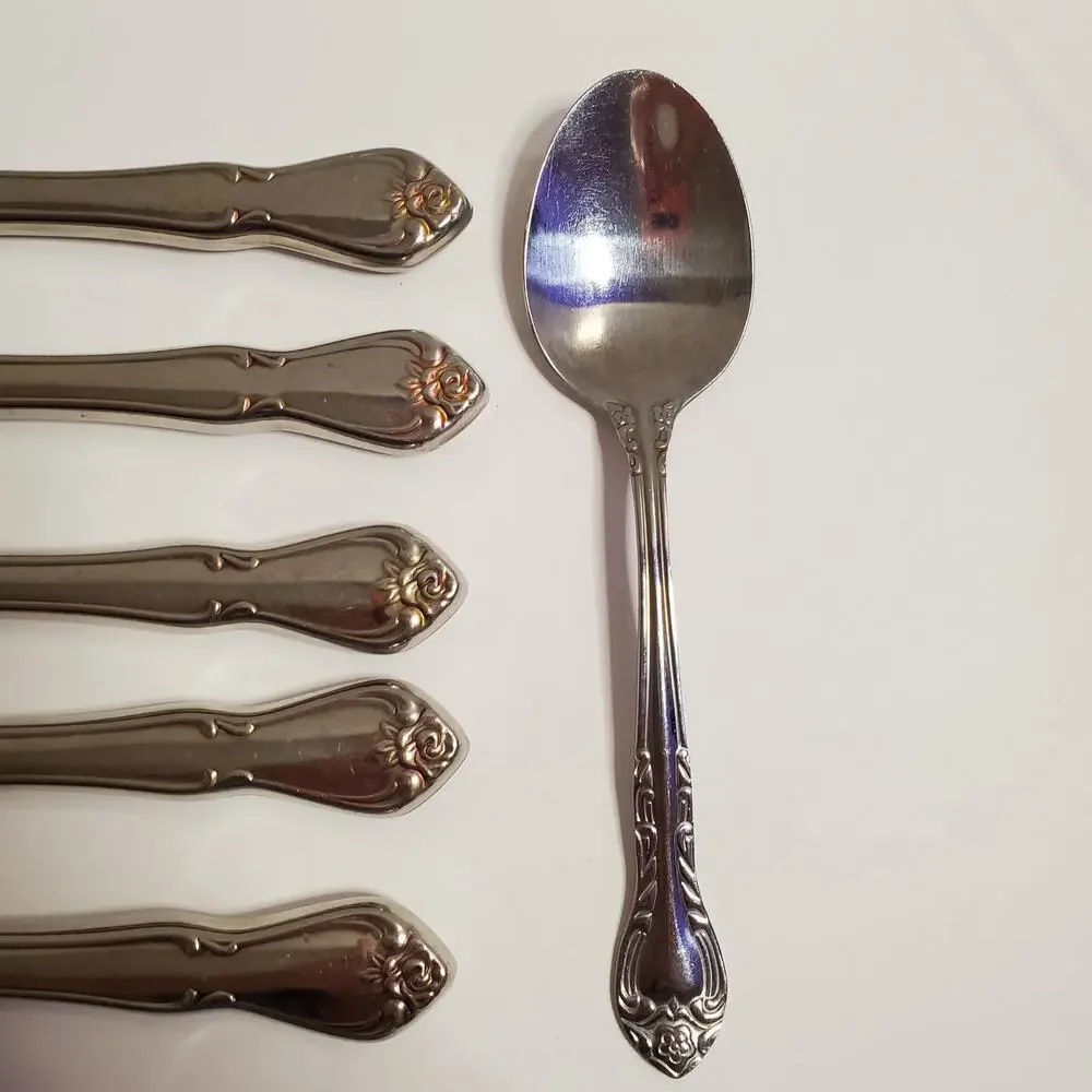 Vintage 1881 Rogers Oneida Mixed Lot Arbor True Rose Stainless Flatware 13 Piece